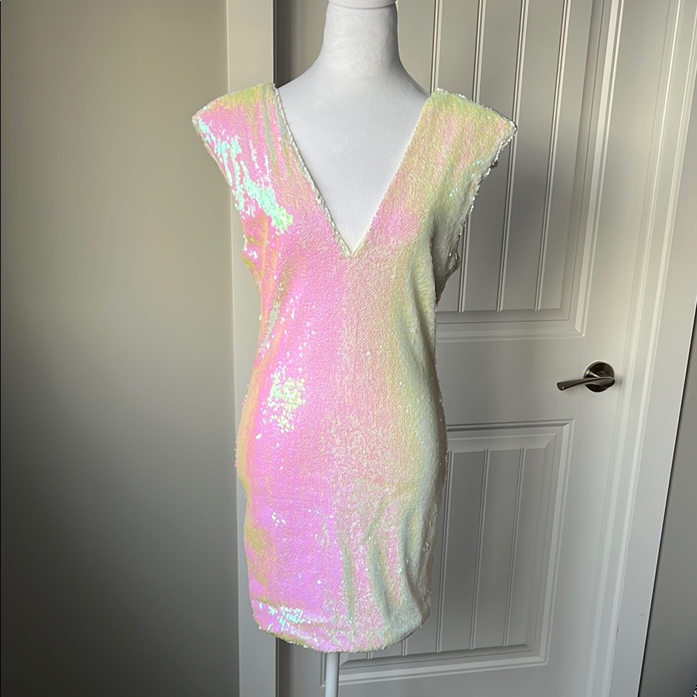 Iridescent Sequin Mini Dress